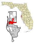 Pinellas County Florida Incorporated and Unincorporated areas Clearwater Highlighted